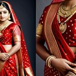 힌두교 전통 의복 - Bengali Bride in Red Benarasi Saree**

A Bengali Hindu bride, fully clothed in a traditional red Ben...