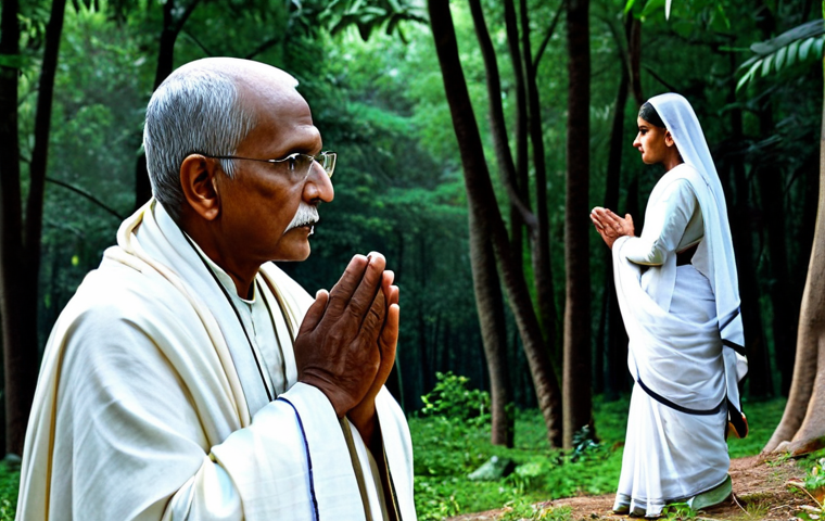 힌두교 신화 시바와 파르바티 - Parvati's Tapasya (Penance)**
A young woman, Parvati, in a simple, modest orange sari, fully clothe... 힌두교 신화 시바와 파르바티 - Parvati's Tapasya (Penance)**
A young woman, Parvati, in a simple, modest orange sari, fully clothe...